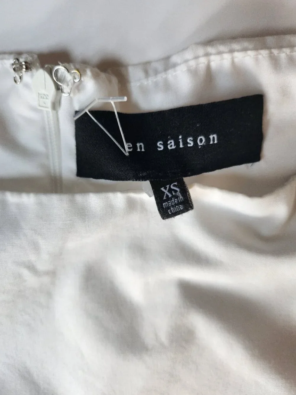 En Saison White Puff Sleeve Tiered Poplin Dress XS NWOT - Picture 10 of 12